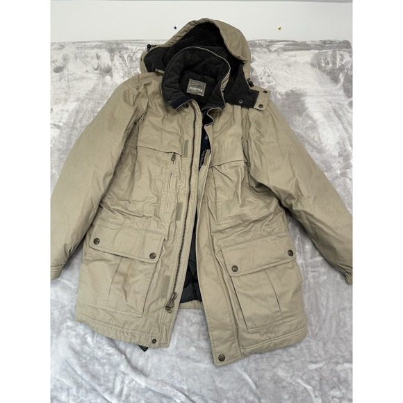 Pacific Trail Men's Beige Outdoor Wear Hooded Full Zip Long Sleeve Jacket Size L - Picture 1 of 14